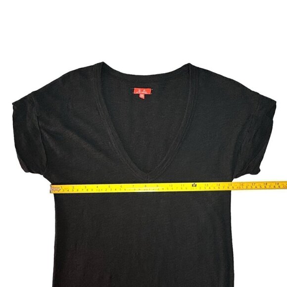 Madewell Hi-Line Fitted Long Tee T-Shirt Sz. XS Black Short Rolled Sleeves - Picture 6 of 11